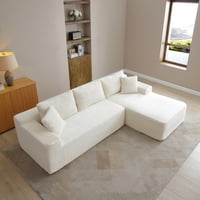 M&Ms - 105'' Modular Sectional Sofa, Cloud Sectional Couch With Deep Seat, Modern Modular L-Shape Sofa Couch With Chaise,Upholstered Couches For Living Room Bedroom,No Assembly, (Beige)