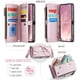 thumbnail image 3 of CaseMe Funda de Cuero para Samsung Galaxy S25 FE 6.7" Tipo Billetera [Bloqueo RFID] con Ranura para Billetes con Zíper para 10 Tarjetas, Correa de Hombro Magnética de Cuero PU Suave para Galaxy S25 F, 3 of 12