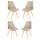 thumbnail image 1 of Set 4 Sillas de Comedor Tulip Asiento Acolchado Café, 1 of 3