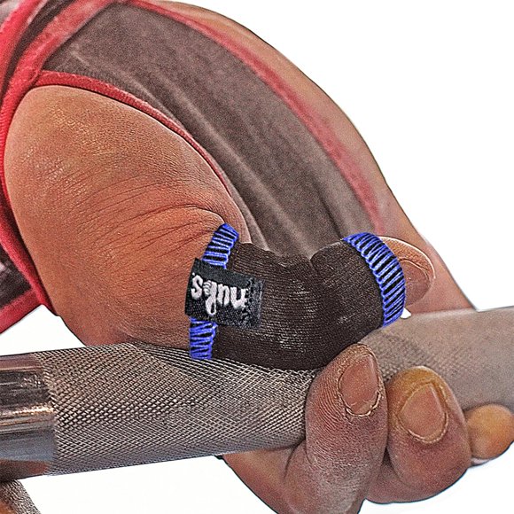 Protector de manguitos para pulgares JerkFit Nubs para agarre con gancho, color azul M
