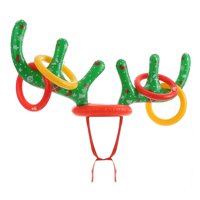 Bothyi - Juego De Juegos De Lanzamiento De Anillos Juego De Cuerno De Ciervo Inflable Para Navidad Carnaval Cumpleaños Navidad Verde