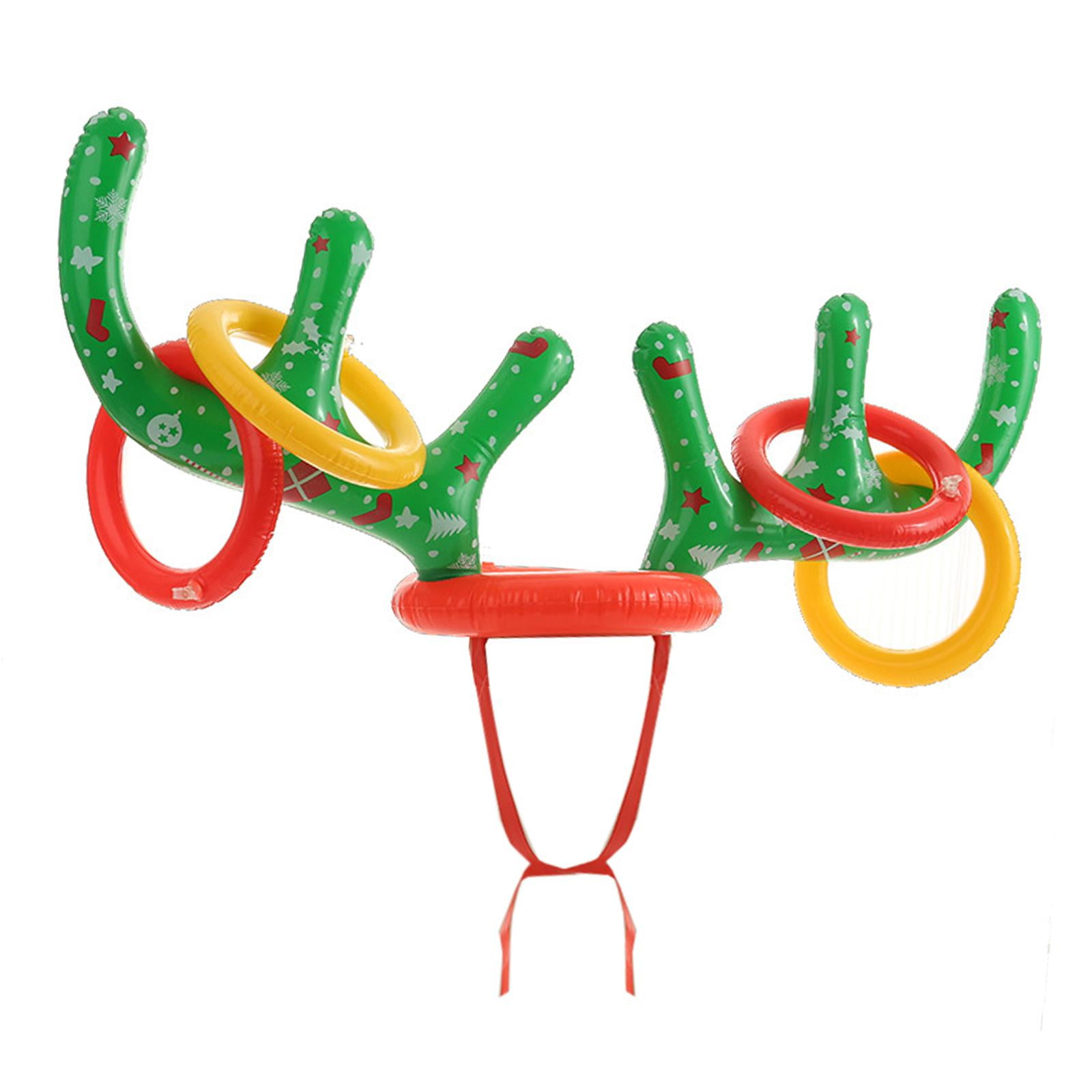 Bothyi - Juego De Juegos De Lanzamiento De Anillos Juego De Cuerno De Ciervo Inflable Para Navidad Carnaval Cumpleaños Navidad Verde