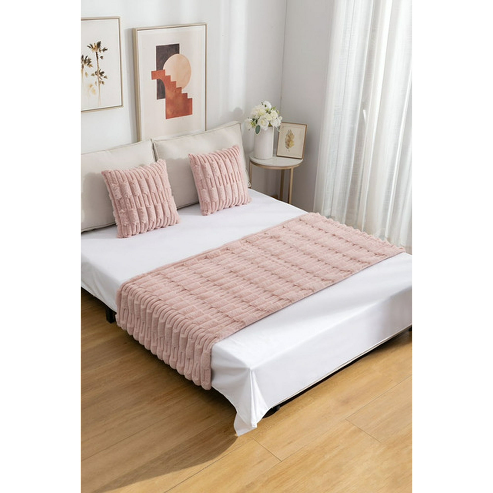 Todo Para El Hogar - Piecera De Cama Decorativa Modelo Bambú Rosado