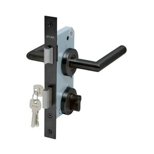 Stark Design - Cerradura De Embutir Puertas De Oficinas, Cocina - Patio. Cilindro Ambos Lados. Manillas Ambos Lados, Modelo: Tutu. (Negro Mate). Sku: Sde200-Bl.Kit.Tutu