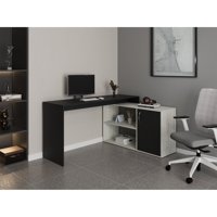 Tuhome - Escritorio Esquinero En L Axis Con Puerta, Mesa De Oficina Moderna Para Home Office