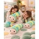 thumbnail image 2 of Almohada Cojín Largo Oruga Peluche Suave Infantil verde, 2 of 6
