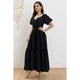 thumbnail image 1 of Vestido Largo Acampanado Mujer Manga Corta Cuello V 346, 1 of 3