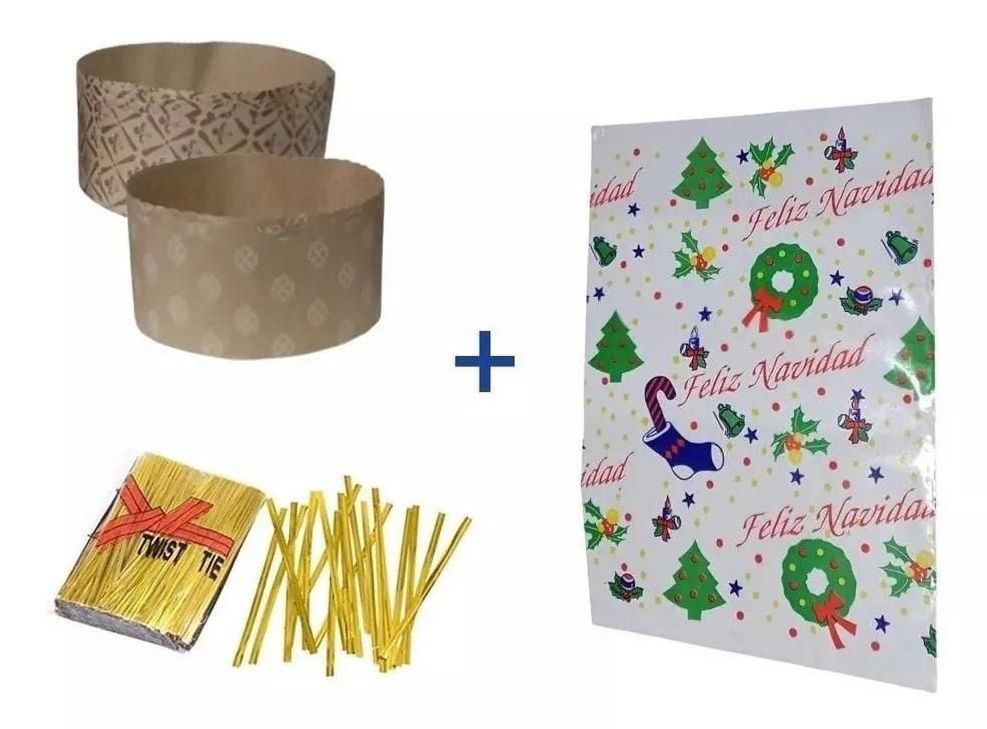 De Gaune - 50 Moldes Pan De Pascua De 500 Gr + Bolsas + Amarres Dorado