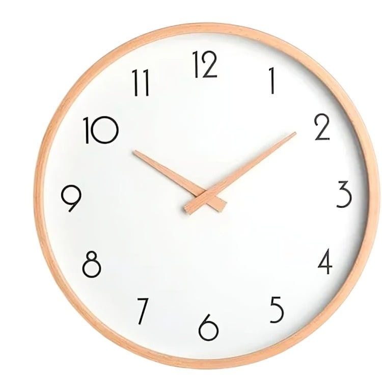 Genérico - Reloj De Muralla Redondo Madera Plástica Clara Análogo