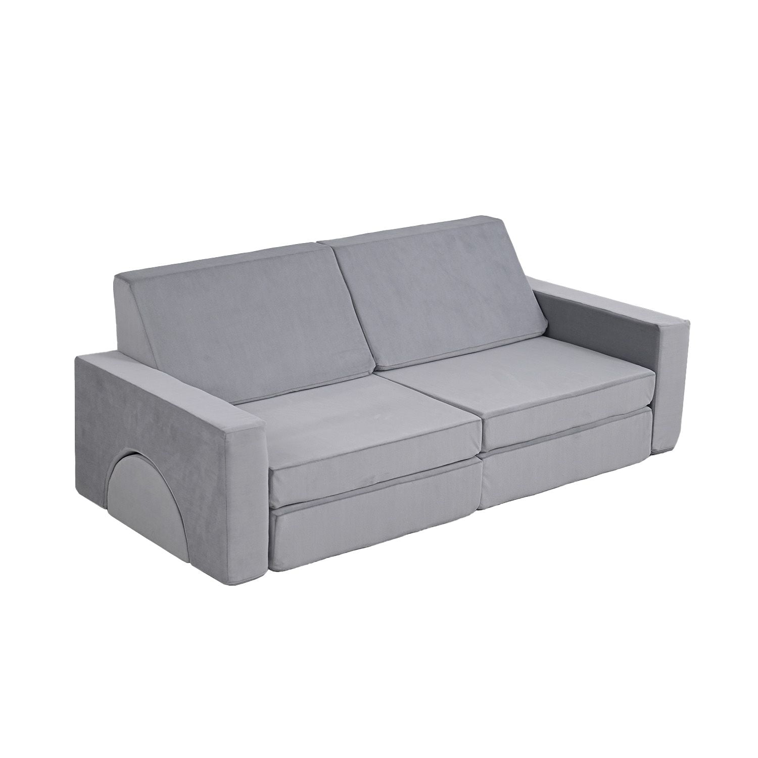Sofá Infantil Modular Alva Relan Tela Velvet Gris