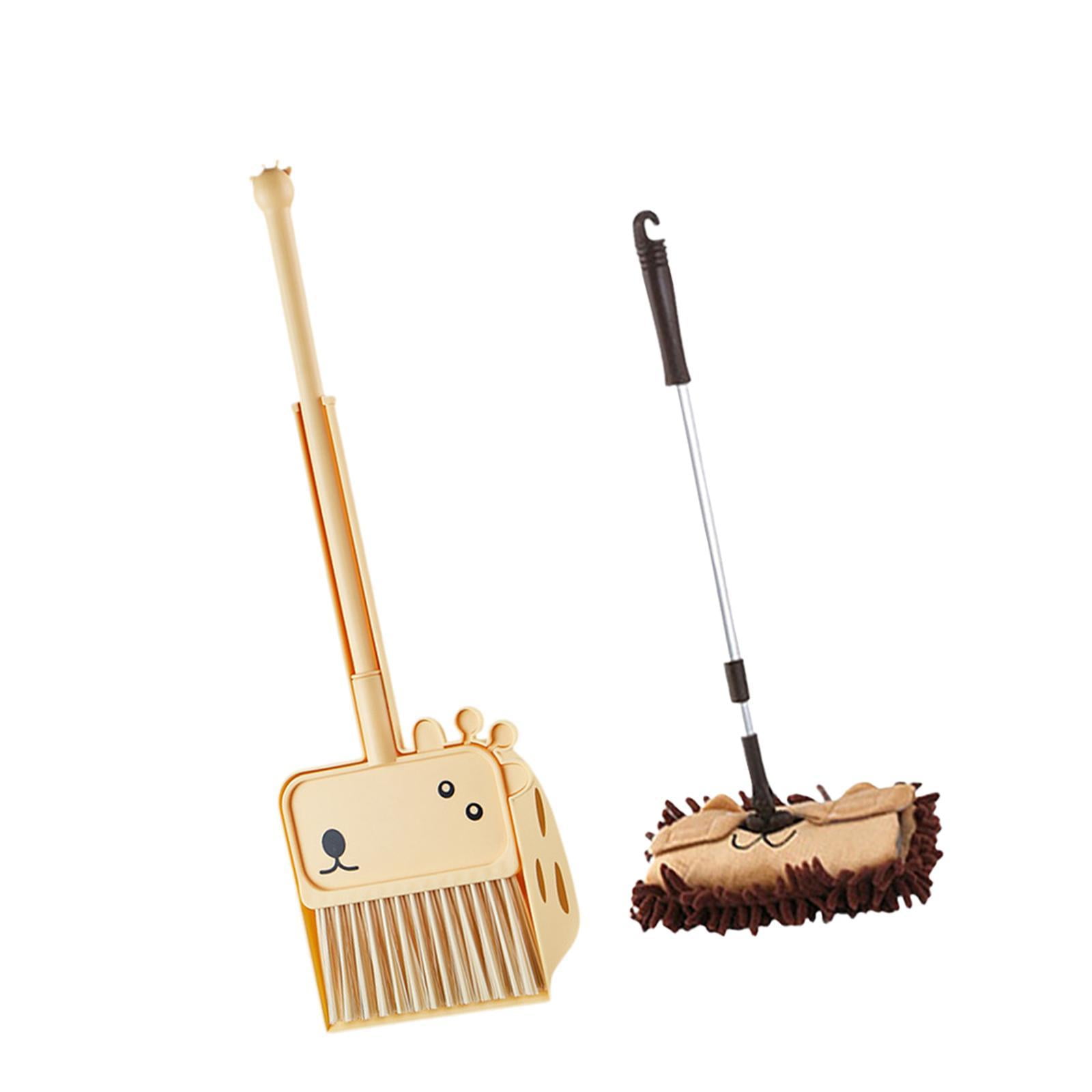 Bothyi - 3x Mini Escoba Con Recogedor Mop Niños Limpieza Herramientas De Limpieza Para Niños Marrón