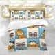 thumbnail image 5 of Gato Gruñón Conjunto de sábanas temático, trío de piezas, cómodo y amigable con la piel, diseño único, regalo de decoración para el hogar para familiares, amigos y fans,173X218cm, 5 of 6
