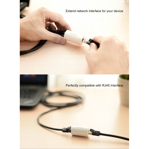 Ugreen - Copla De Red Rj-45 Anti-Rayos (10Gbps) H/H Blanco Nw1