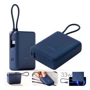 Xiaomi Power Bank 10000Mah 33W Super Carga Con Cable Azul