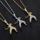 thumbnail image 3 of Collar Iced Out para hombre, chapado en oro auténtico de 14 quilates, con circonitas pavimentadas, colgante de kung-fu chino Bruce Lee, colgante sólido 3D de hip hop con cadena de cuerda de 24 pulgada, 3 of 5