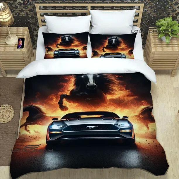 3D M-Mustang car logo Bedding Sets exquisite bed supplies set duvet cover bed comforter set bedding set luxury birthday gift