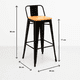 thumbnail image 4 of Pack de 2 Taburetes Tolix Con Asiento De Madera Clara - Negros, 4 of 7