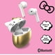 thumbnail image 3 of Auriculares Bluetooth inalámbricos Hello Kitty con micrófono integrado, color dorado, 3 of 6