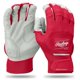 thumbnail image 1 of Guantes de bateo de béisbol Rawlings Workhorse Youth, color blanco/escarlata, 1 of 7