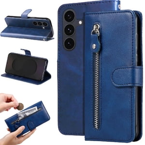 Gangxun - Funda Con Cremallera Para Samsung Galaxy S25 Fe, Carcasa Cartera De Cuero Pu Con Soporte Y Tarjetero