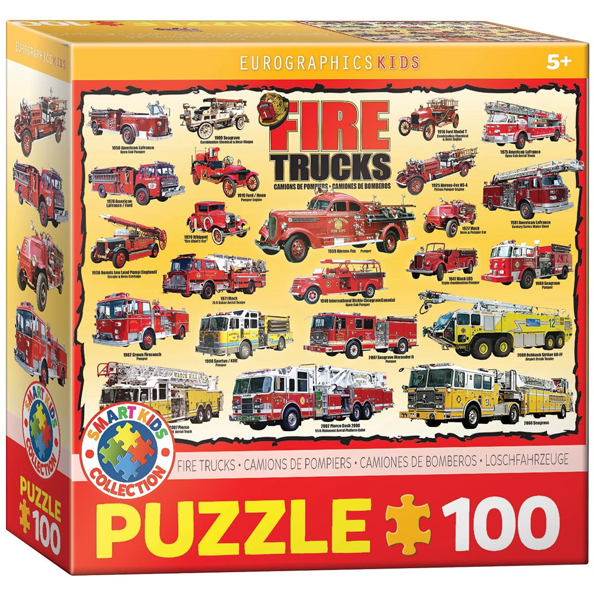 Rompecabezas Eurographics Camiones De Bomberos 100 Piezas