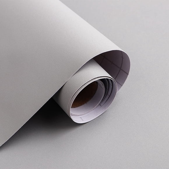 Papel tapiz Micpolo 40x300 cm gris mate autoadhesivo de PVC