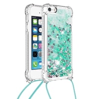 Funda Foxdock Para Iphone Se Con Cuerda Ajustable, Brillo Líquido, Protección Antigolpes Y Lente – Ideal Para Regalo