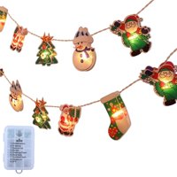 Magideal - Luces De Cadena De Navidad Adorno Colgante Con 8 Modos De Parpadeo Calcetines De Papá Noel Lámparas Led Para Festival De Navidad Decoración Para 25 M