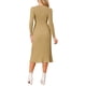 thumbnail image 3 of INSPIRE CHIC Vestido de Mujer de Manga Larga Otoño 2026 Cuello Redondo Tejido de Punto Acanalado Plisado Vestidos Midi Línea A M Caqui, 3 of 6