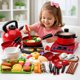 thumbnail image 3 of Set De Cocina De Juguete 61pcs Niños Juego De Mini Chef Rojo Rojo, 3 of 9