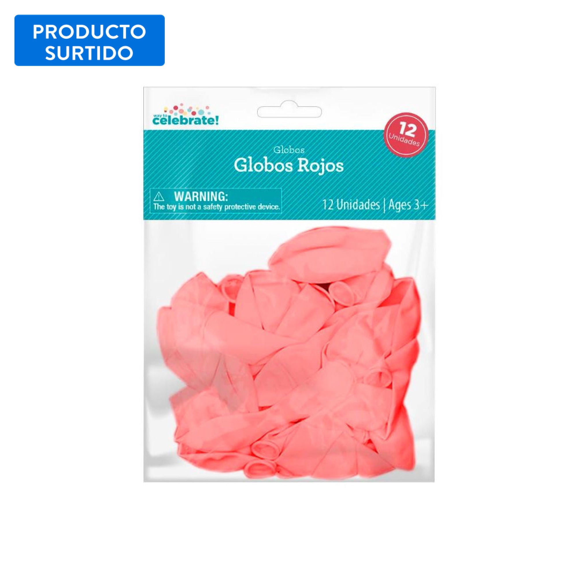 Set 12 Globos De Latex Color Rojo, 1 Un Way To Celebrate