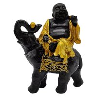 Magideal - Estatua De Monje De Buda, Escultura De Elefante A Caballo, Figuritas En Miniatura, Adorno Artesanal Coleccionable Bonito Para Yoga, Decoraciones Para Estilob
