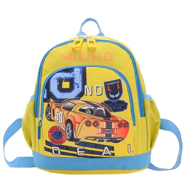 Children's Cool Cartoon Car Nylon Lightweight Backpack Fashion Backpack For Boys And Girls Kindergarten Backpack Large Capacity Schoolbag