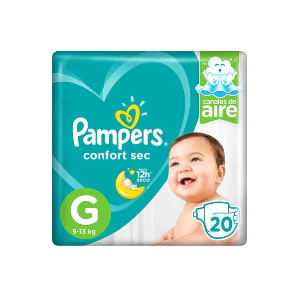 Pack X4 Pañales Pampers Confort Sec G 80 Pañales