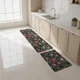 thumbnail image 3 of Alfombra De Cocina Antideslizantes Y Lavables Verde Con Rojo Florecita, 3 of 3