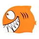 thumbnail image 4 of Forma de pescado gorra de natación gorro de trajes de baño lindo cómodo fácil de poner y apagar ropa de baño para niños para niños adolescentes niñas Naranja, 4 of 5