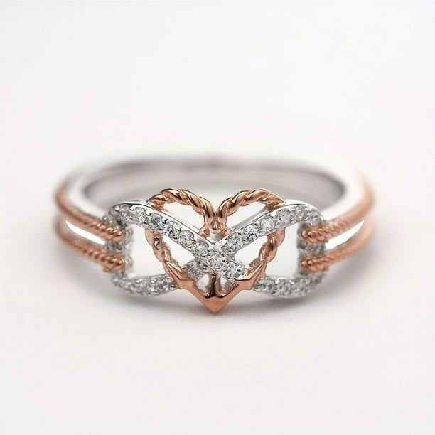 Heart Ring For Women, Rhinestones, Ladies Fashion Accessories