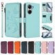 thumbnail image 3 of Funda Cartera Mariposa para [Xiaomi Poco X7 Pro] con Soporte y Cremallera Verde menta, 3 of 6