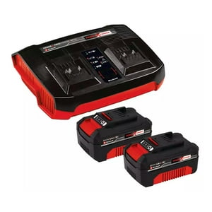 Einhell - Cargador Doble Mas 2 Baterías 4 Ah Rojo
