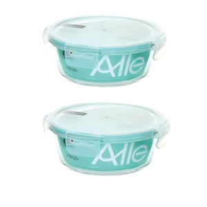 Pack 2 Contenedores Hermetico Vidrio Redondo 370Ml Allegra