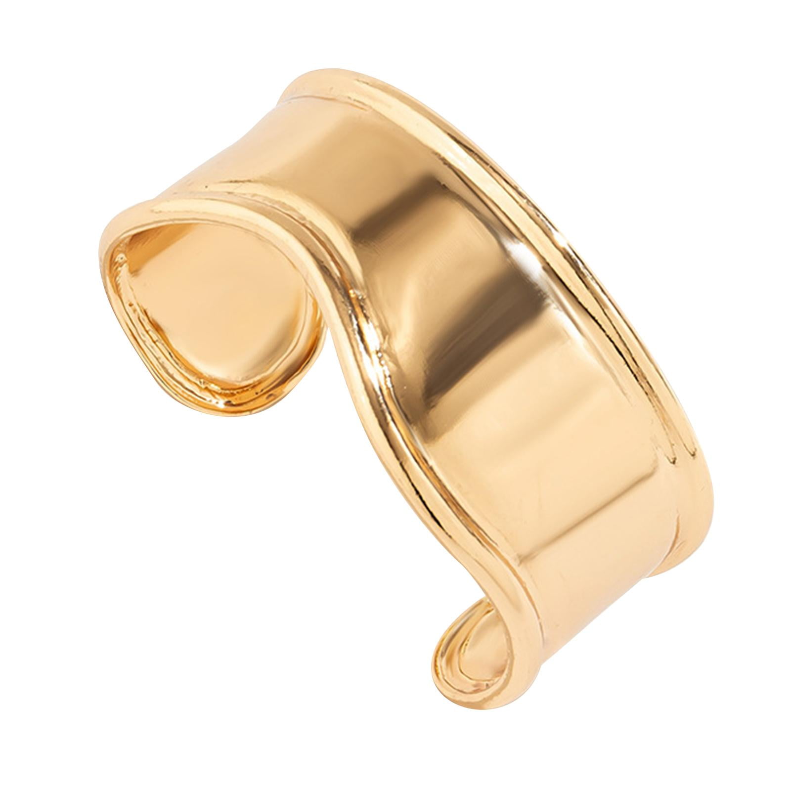 Ioensy - Brazalete Abierto, Pulsera Decorativa Ajustable, Brazalete De Moda, Color Dorado