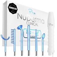 Pure Daily Care - Varita De Terapia Clínica Para La Piel Nuderma - Máquina Portátil Para Terapia De La Piel Con 6 Varitas Fusion Neon + Argón - Antienvejecimiento - Clarificante - Estiramiento Y Luminosidad De La Piel