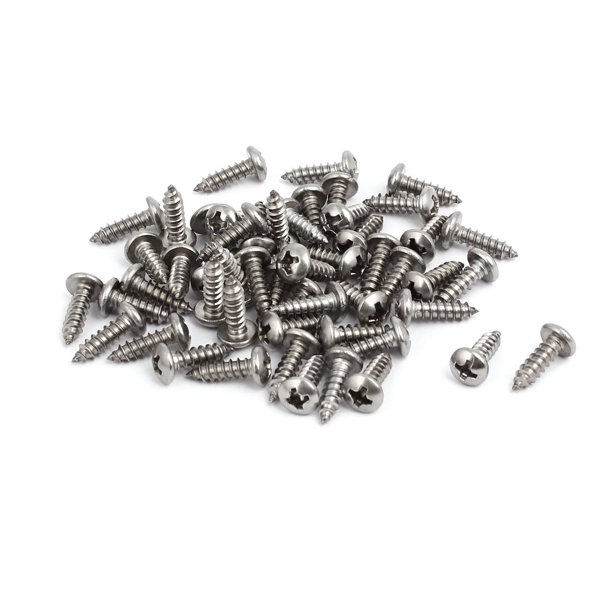 Tornillos autorroscantes de cabeza plana con accionamiento Phillips de acero inoxidable 304 M3.5x12mm 50 piezas