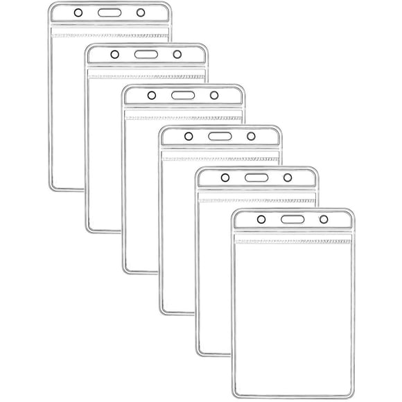 Soporte para tarjetas de identificación KINGSUM, vertical, impermeable y transparente (6 unidades)
