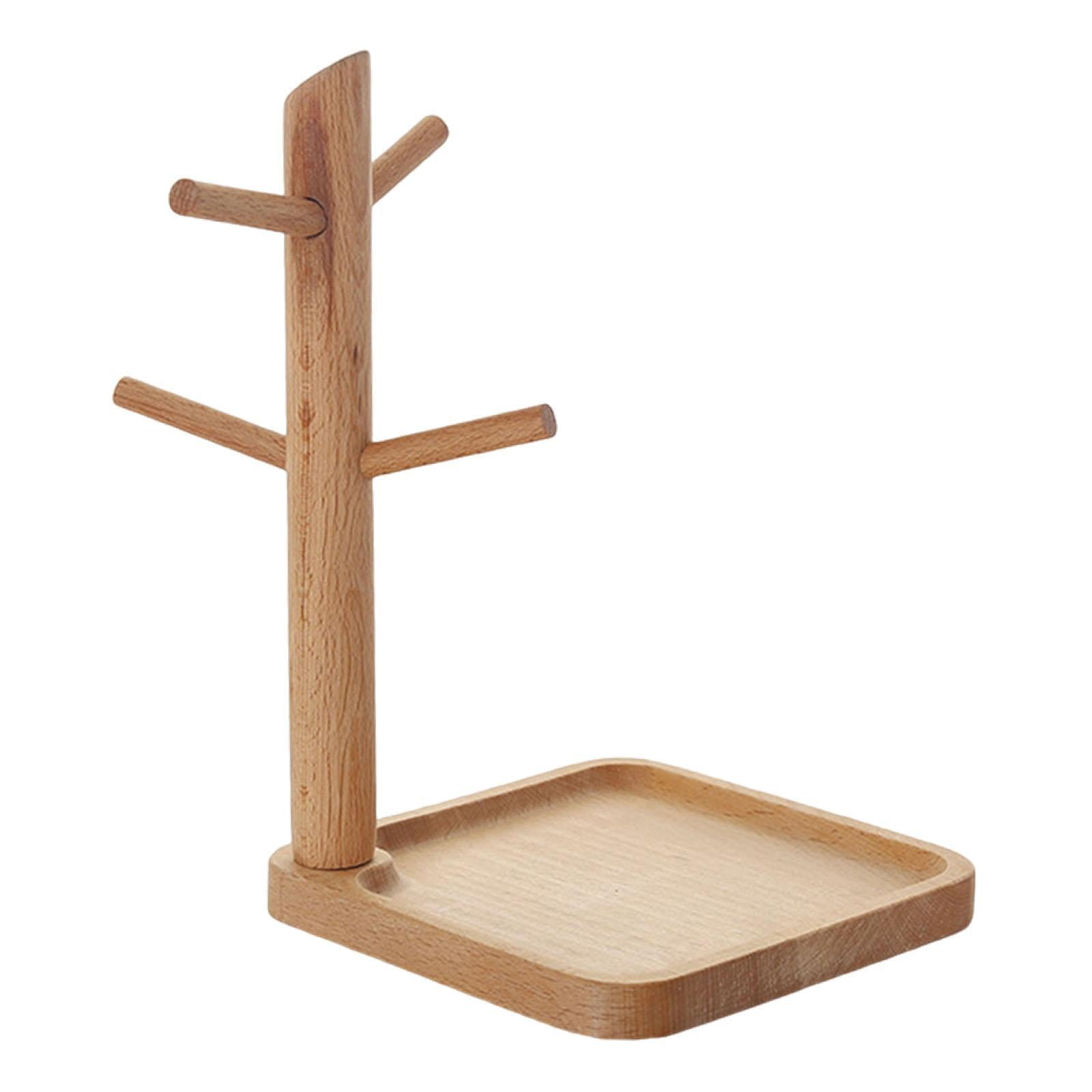 Ioensy - Bandeja De Almacenamiento De Llave De Madera Rack Organizador Elegante Para Bandejas De Dormitorio Baño Pequeño
