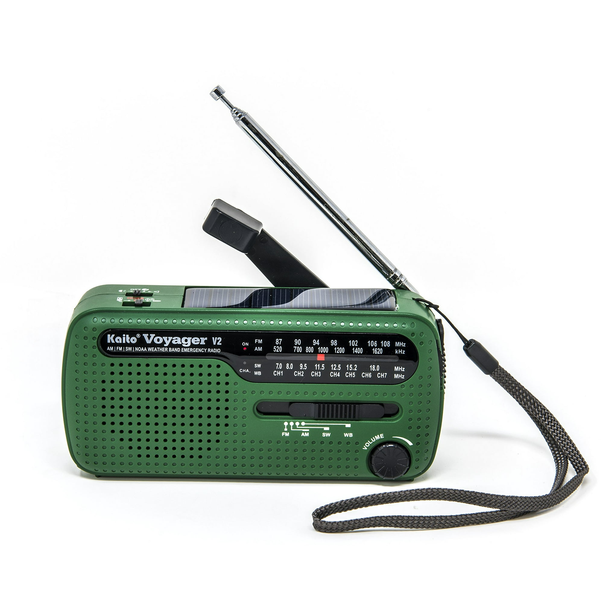 Radio De Emergencia Kaito Portátil Solar/manivela Am/fm Verde