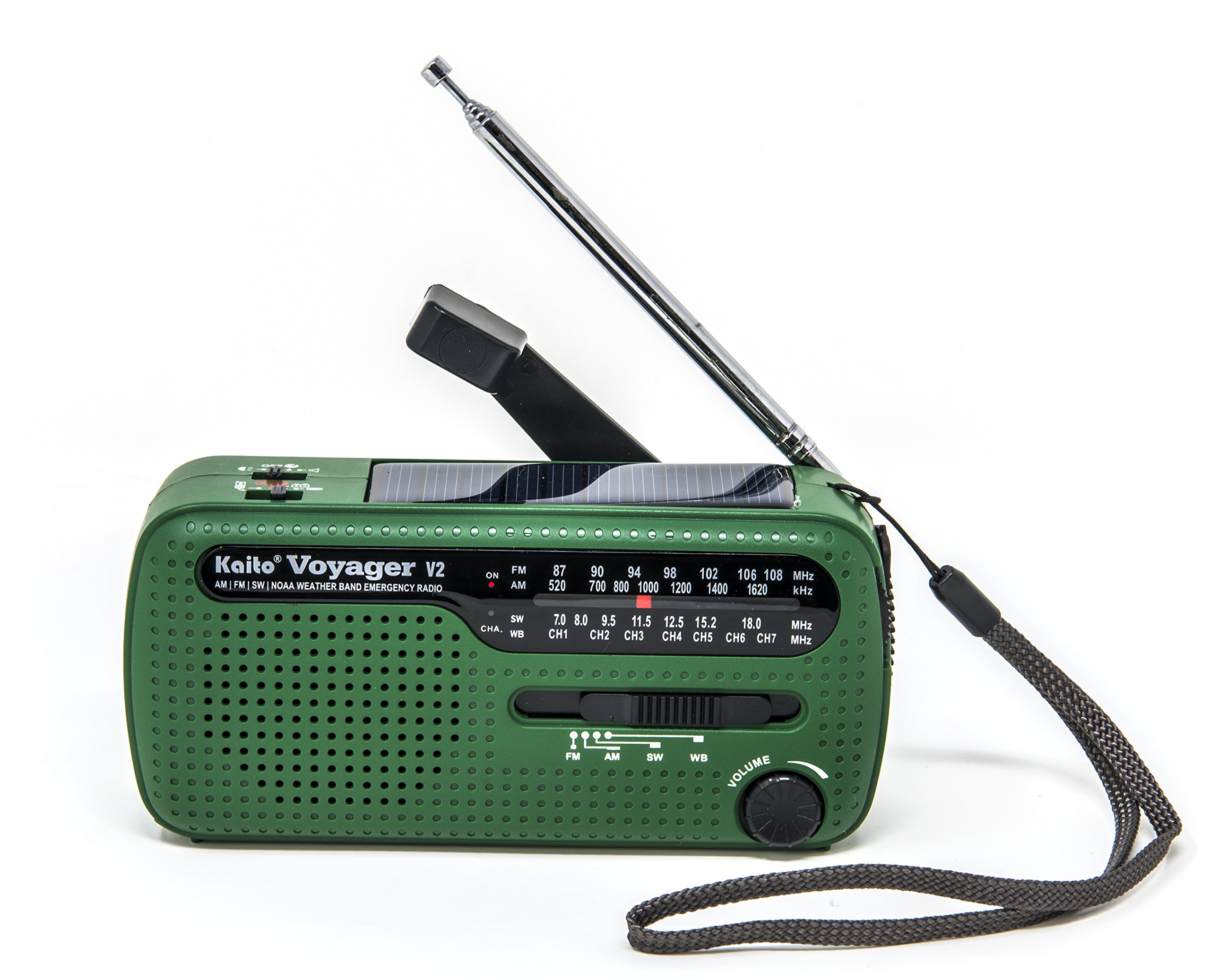Radio De Emergencia Kaito Portátil Solar/Manivela Am/Fm Verde