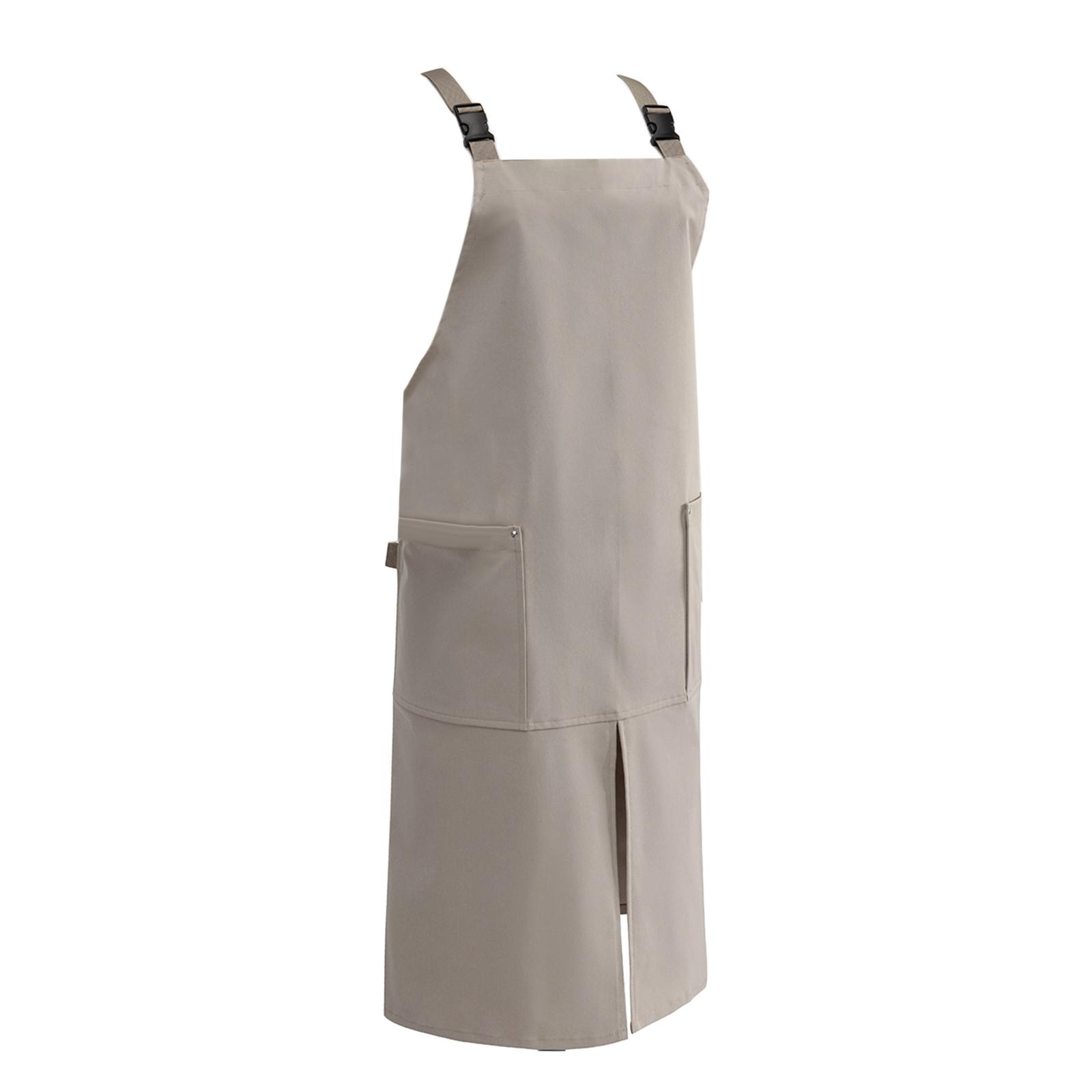 Magideal - Delantal De Cocina, Delantal Con Pechera Alta, Ropa De Trabajo Para Restaurante Y Café, Delantal De Bolsillo Para Chef, Para Jardinería, Elaboración , Caqui