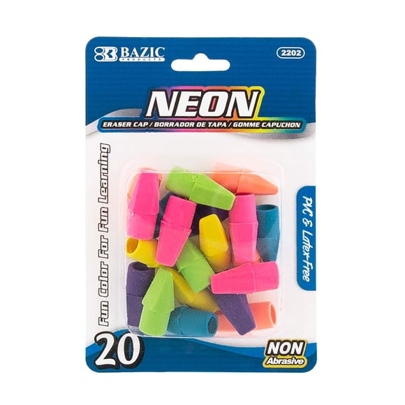 Borradores Eraser Top BAZIC sin látex para lápices (20 unidades), 1 paquete