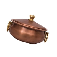 Magideal - Olla De Cobre Puro Para Estofado, Artesanía Sólida Fácil De Limpiar Con Tapa, Cacerola Multiescenario, Utensilios De Cocina Para Restaurante Familiar L